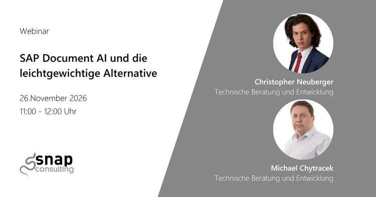 Titelbild vom Webinar SAP Document AI und die leichtgewichtige Alternative