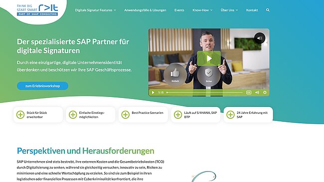 Ein Screenshot der rit Homepage