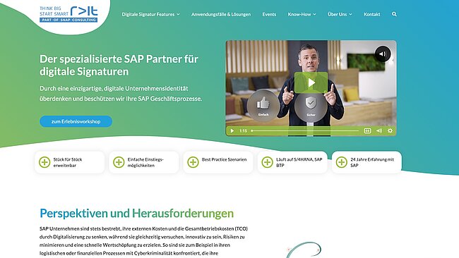 Ein Screenshot der rit Homepage