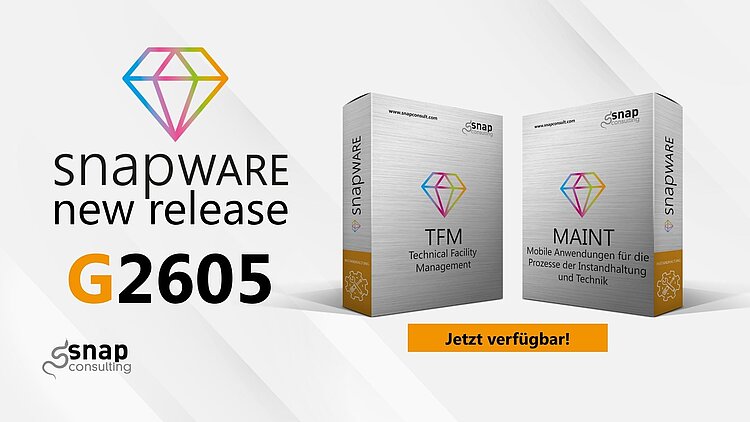 Titelbild für den neuen Release für snapWARE TFM und MAINT
