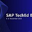 ein dunkler Hintergrund mit Verlauf von Schwarz zu Blau. Darauf die Überschrift "SAP TechEd Berlin"