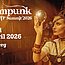 eine Frau im Steampunk Kostüm hält eine Glaskugel. Dazu die Überschrift "Steampunk und BTP Summit 2026".