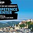 ein Stadtbild der Stadt Salzburg. Dazu die Überschrift "Competence Center"