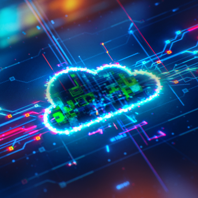 eine digitale Wolke mit Netzwerkverbindungen.