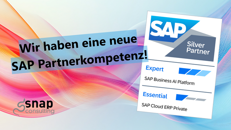 bunter dynamischer Hintergrund, mit dem SAP Silver Partner auszeichen, Expert Status bei BAIP und Essential Status bei SAP Cloud ERP Private